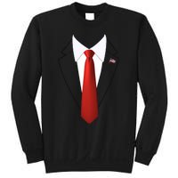 Funny President Trump Suit Lazy Halloween Costume Usa Flag Sweatshirt