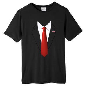 Funny President Trump Suit Lazy Halloween Costume Usa Flag Tall Fusion ChromaSoft Performance T-Shirt