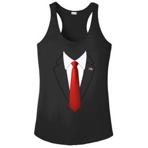 Funny President Trump Suit Lazy Halloween Costume Usa Flag Ladies PosiCharge Competitor Racerback Tank