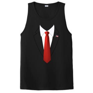 Funny President Trump Suit Lazy Halloween Costume Usa Flag PosiCharge Competitor Tank