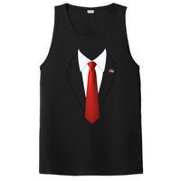 Funny President Trump Suit Lazy Halloween Costume Usa Flag PosiCharge Competitor Tank