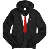 Funny President Trump Suit Lazy Halloween Costume Usa Flag Tie Dye Hoodie