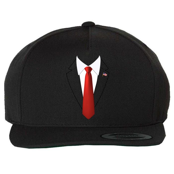 Funny President Trump Suit Lazy Halloween Costume Usa Flag Wool Snapback Cap