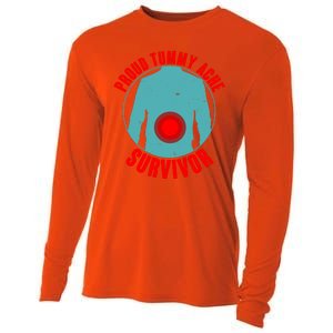 Funny Proud Tummy Ache Survivor Cooling Performance Long Sleeve Crew