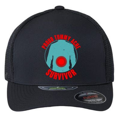 Funny Proud Tummy Ache Survivor Flexfit Unipanel Trucker Cap