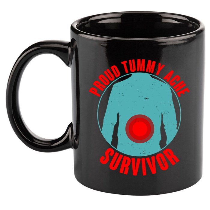 Funny Proud Tummy Ache Survivor 11oz C Handle Ceramic Mug