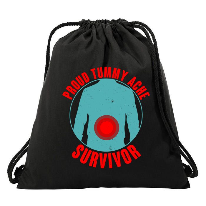 Funny Proud Tummy Ache Survivor Drawstring Bag