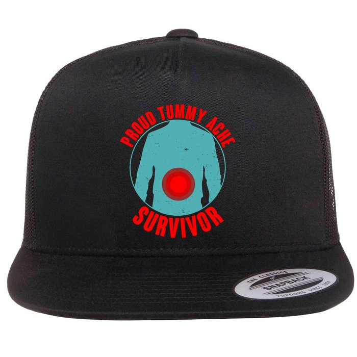 Funny Proud Tummy Ache Survivor Flatbill Hat