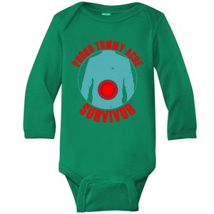 Funny Proud Tummy Ache Survivor Baby Long Sleeve Bodysuit