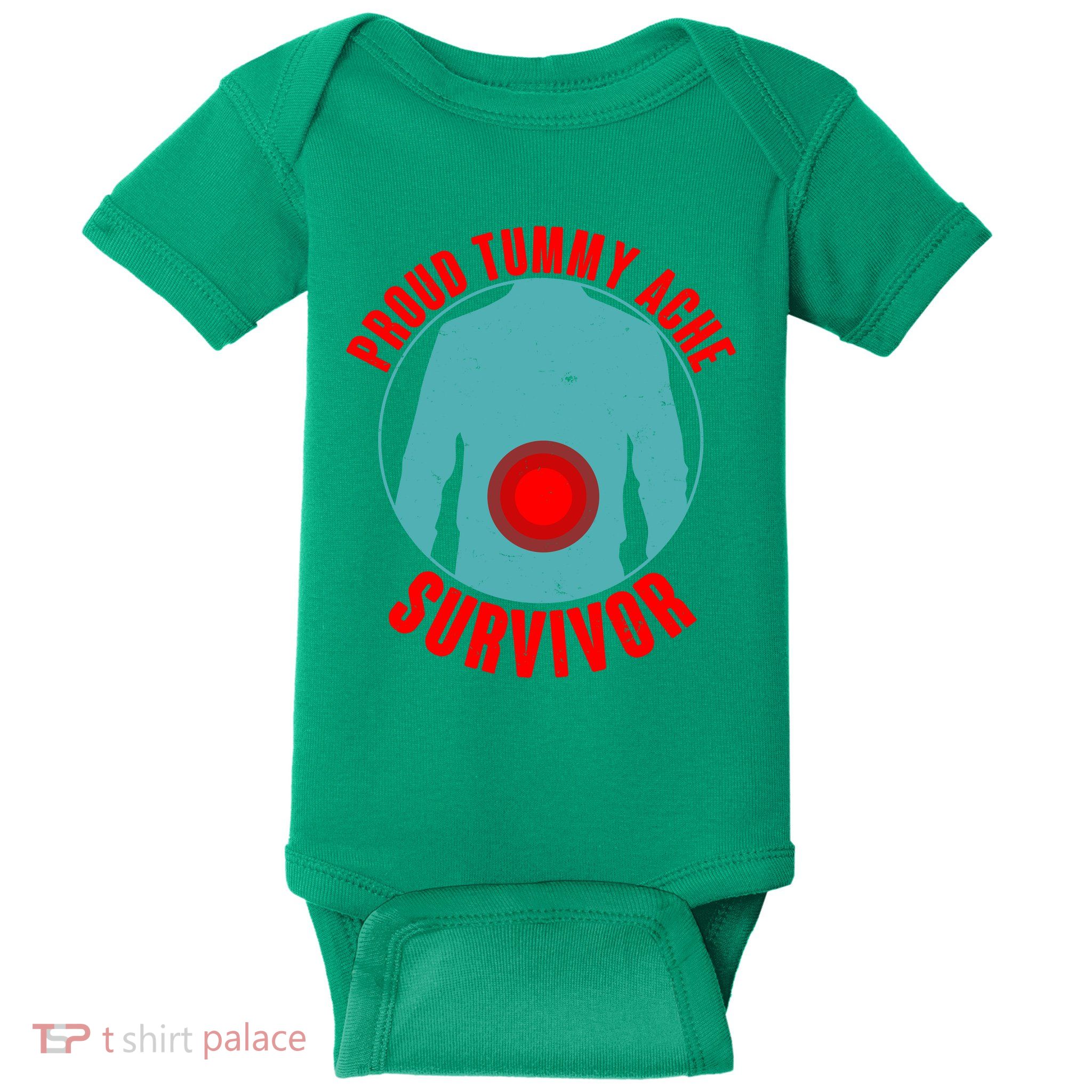 Funny Proud Tummy Ache Survivor Baby Bodysuit