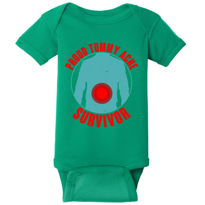 Funny Proud Tummy Ache Survivor Baby Bodysuit
