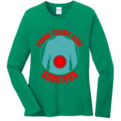 Funny Proud Tummy Ache Survivor Ladies Long Sleeve Shirt