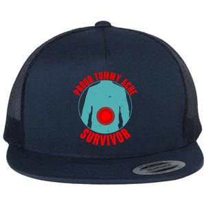 Funny Proud Tummy Ache Survivor Flat Bill Trucker Hat