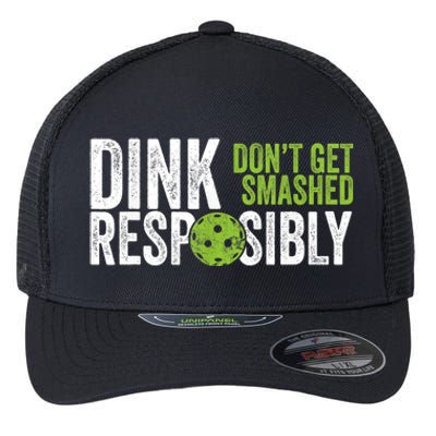 Funny Pickleball Team Clothing Dink Responsibly TShirt Flexfit Unipanel Trucker Cap