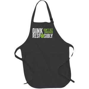 Funny Pickleball Team Clothing Dink Responsibly TShirt Full-Length Apron With Pockets