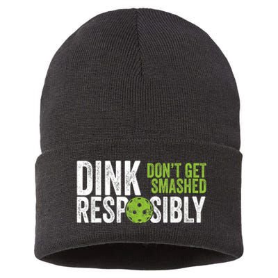 Funny Pickleball Team Clothing Dink Responsibly TShirt Sustainable Knit Beanie