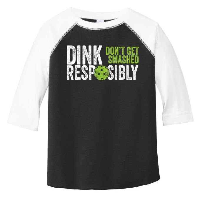 Funny Pickleball Team Clothing Dink Responsibly TShirt Toddler Fine Jersey T-Shirt