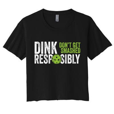 Funny Pickleball Team Clothing Dink Responsibly TShirt Crop Top