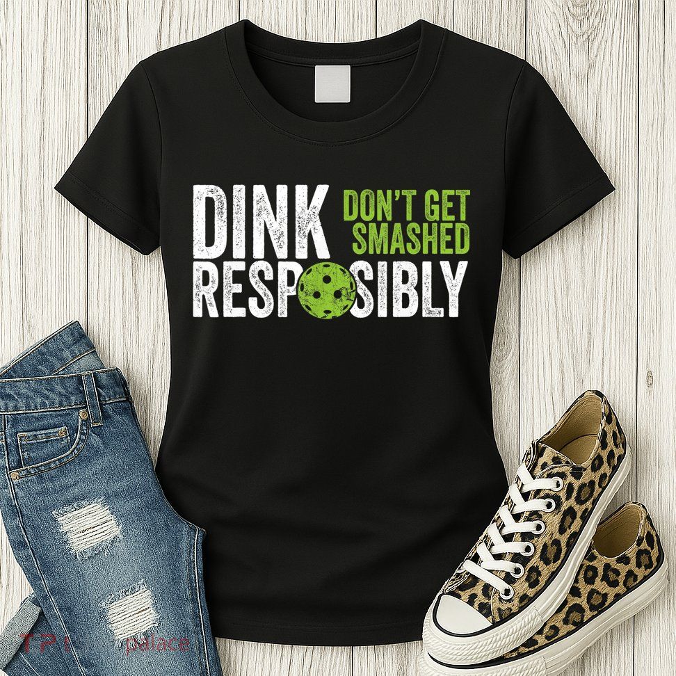 Funny Pickleball Team Clothing Dink Responsibly TShirt Womens T-Shirt