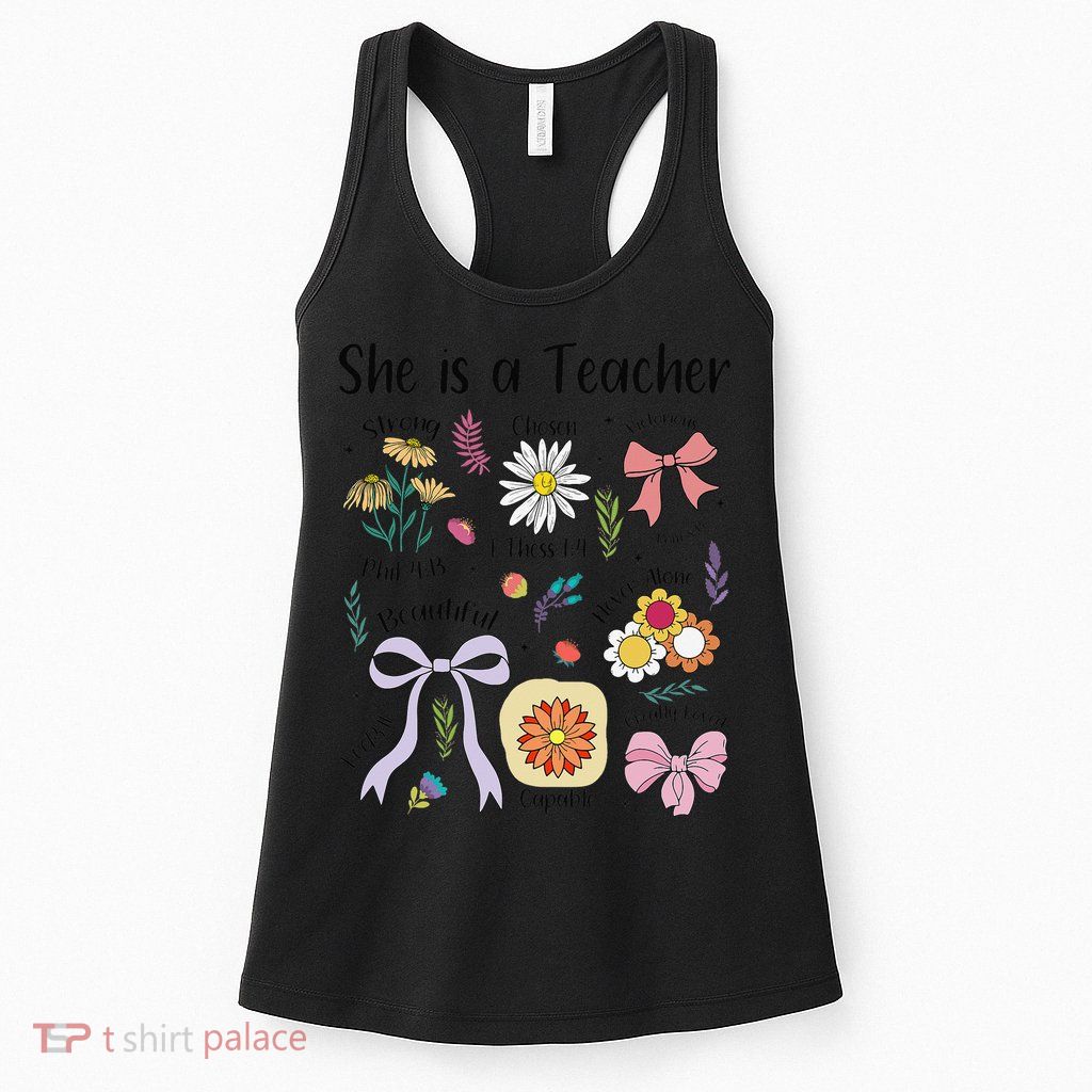 Floral Preppy Teacher Teacher Life Happy Last Day Of School Womens Tank Top
