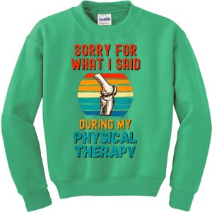 Funny Physical Therapy Surgery Recovery Knee Replacement Kids Sweatshirt