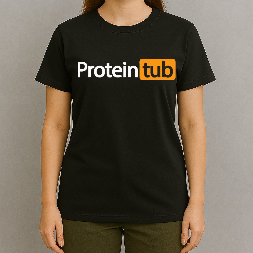 Funny Protein Tub Fun Adult Humor Joke Workout Fitness Gym T-Shirt