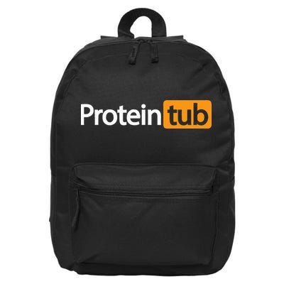 Funny Protein Tub Fun Adult Humor Joke Workout Fitness Gym 16 in Basic Backpack