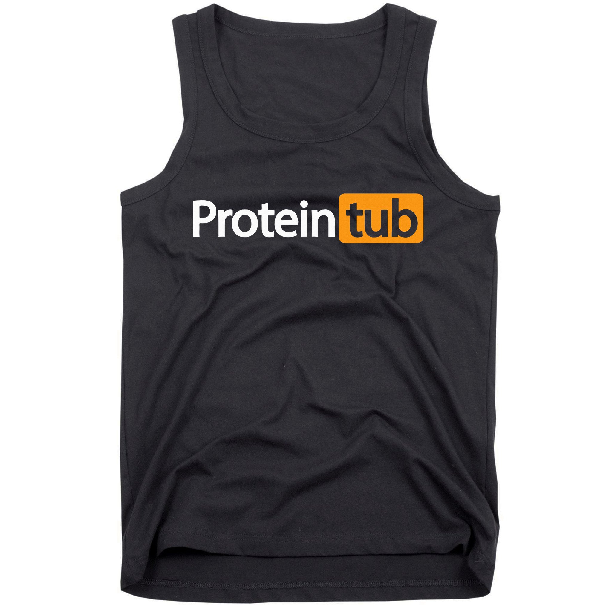 Funny Protein Tub Fun Adult Humor Joke Workout Fitness Gym Tank Top
