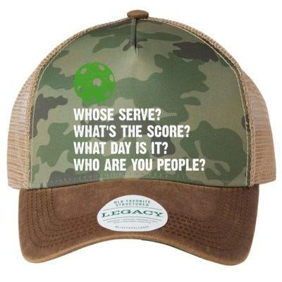 Funny Pickleball Team Whats The Score What Day Is It Who Are You People Legacy Tie Dye Trucker Hat