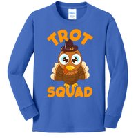 Funny Pilgrim Trot Squad Thanksgiving Turkey Gift Kids Long Sleeve Shirt