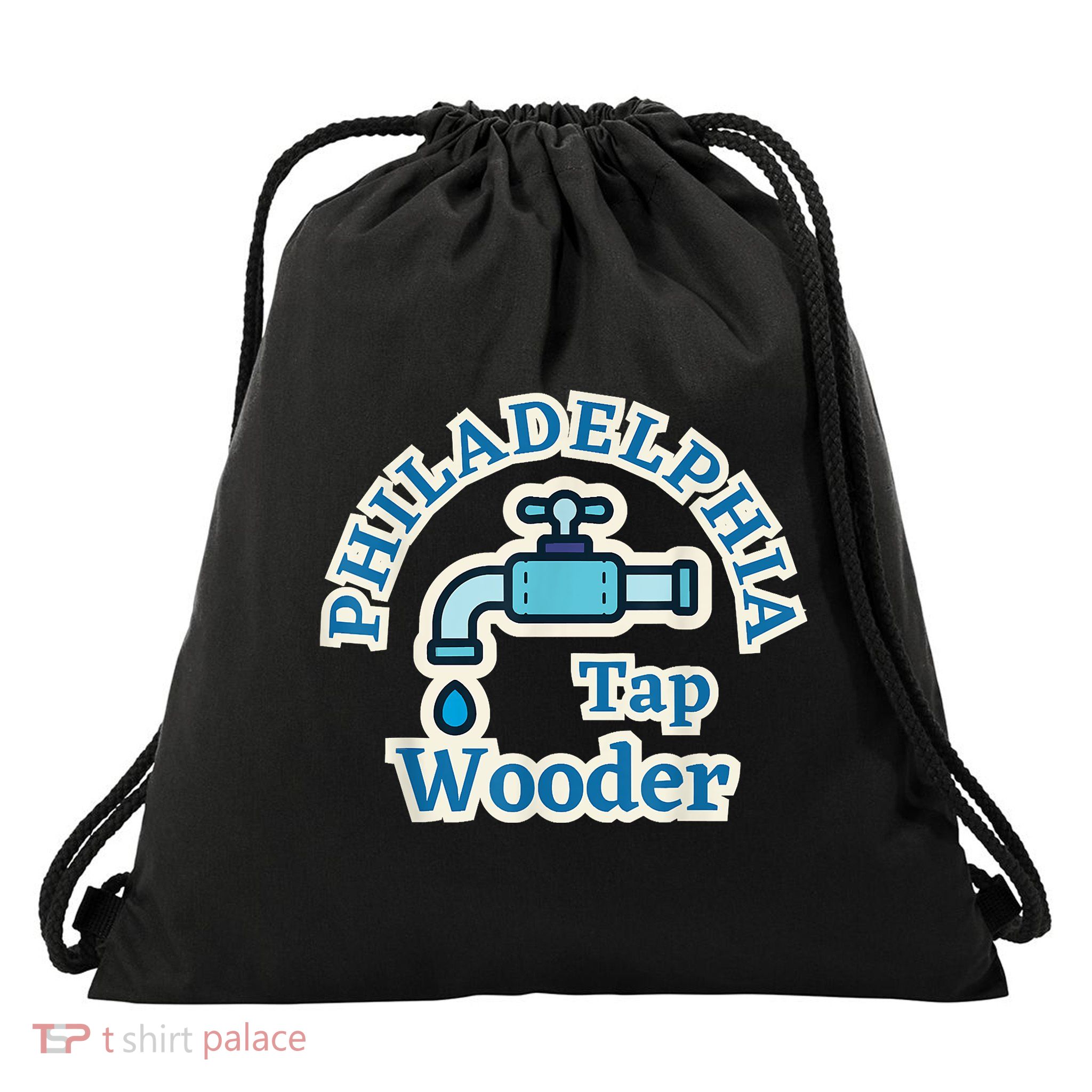 Funny Philadelphia Tap Wooder Water City Hall Parody Drawstring Bag