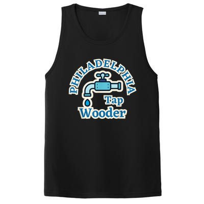 Funny Philadelphia Tap Wooder Water City Hall Parody PosiCharge Competitor Tank