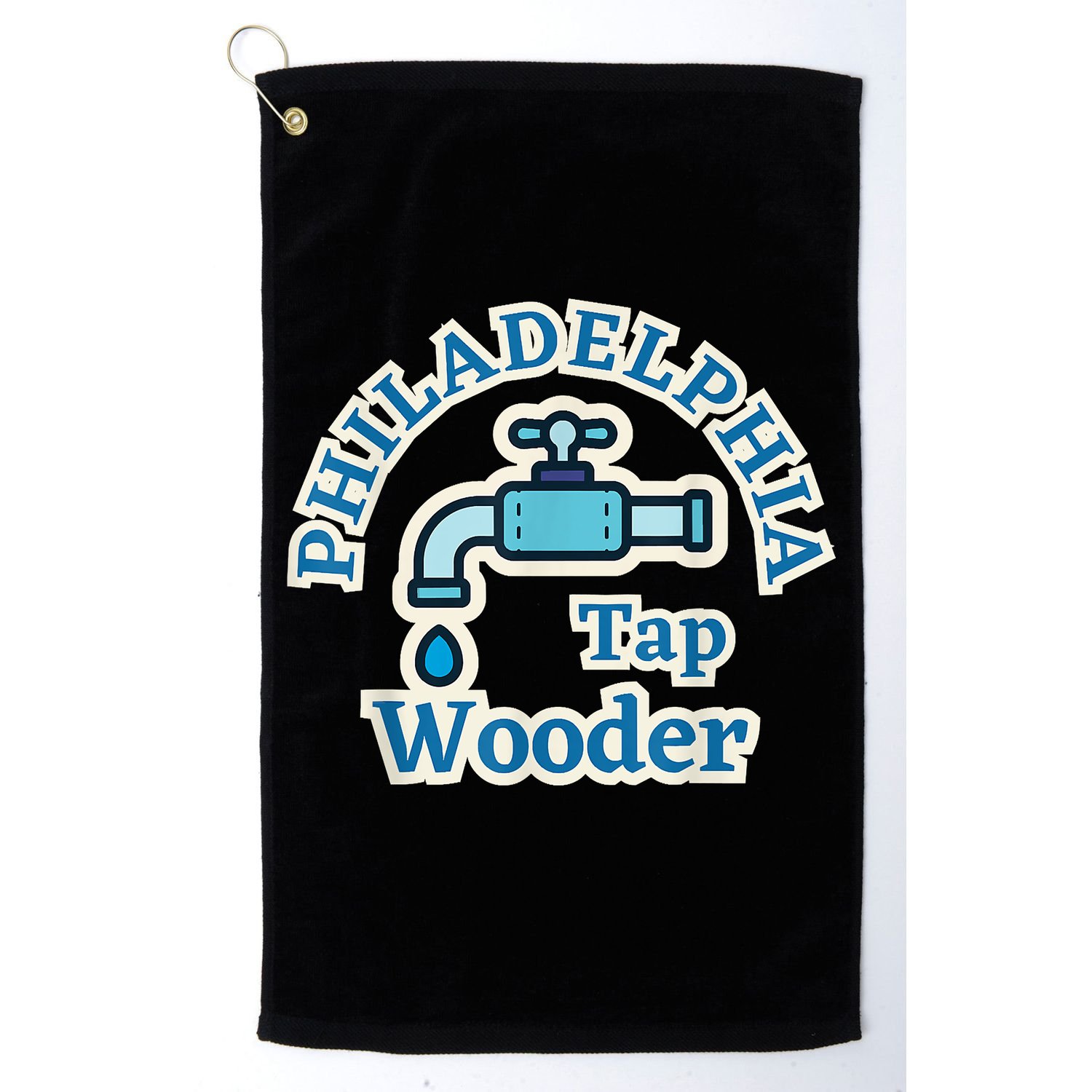Funny Philadelphia Tap Wooder Water City Hall Parody Golf Towel