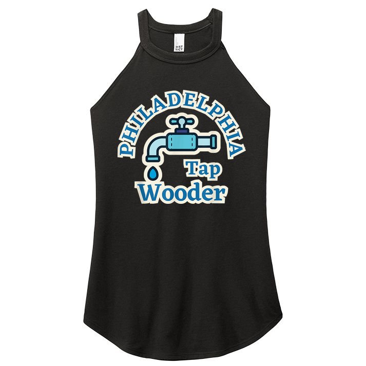 Funny Philadelphia Tap Wooder Water City Hall Parody Women's Perfect Tri Rocker Tank