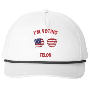 Funny Pro Trump 2024 Gift IM Voting For The Convicted Felon Snapback Five-Panel Rope Hat