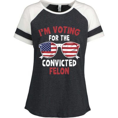 Funny Pro Trump 2024 Gift IM Voting For The Convicted Felon Enza Ladies Jersey Colorblock Tee