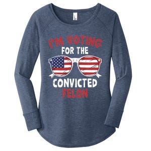 Funny Pro Trump 2024 Gift IM Voting For The Convicted Felon Women's Perfect Tri Tunic Long Sleeve Shirt