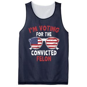 Funny Pro Trump 2024 Gift IM Voting For The Convicted Felon Mesh Reversible Basketball Jersey Tank