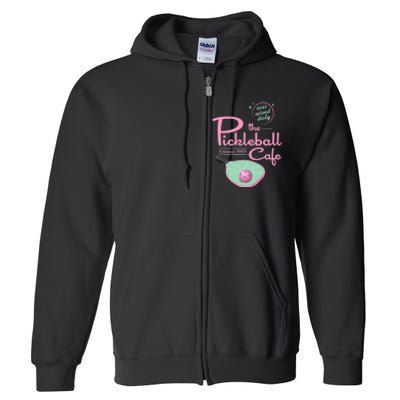 Funny Pickleball - The Pickleball Cafe - Aces Served Full Zip Hoodie