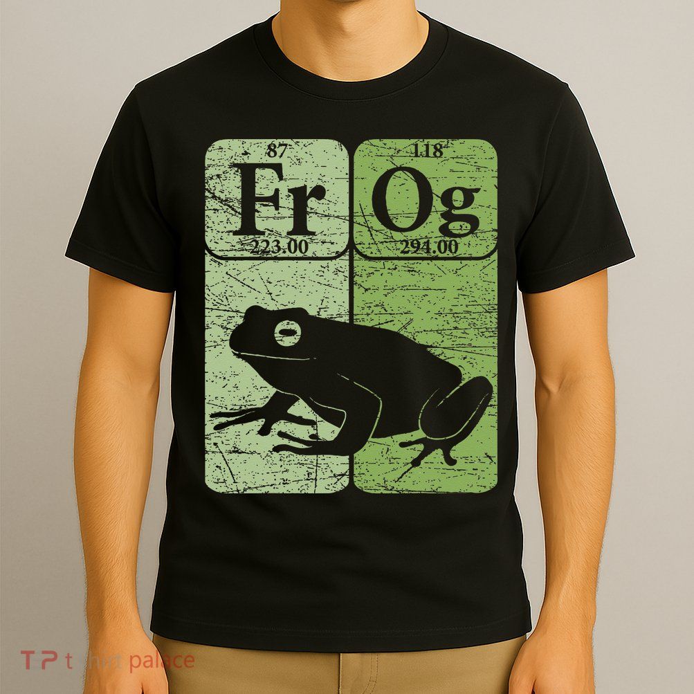 Frog Periodic Table Elements Herpetologist Frog Lover Retro T-Shirt