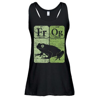 Frog Periodic Table Elements Herpetologist Frog Lover Retro Ladies Essential Flowy Tank