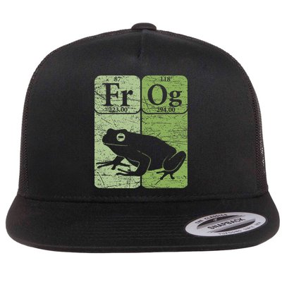 Frog Periodic Table Elements Herpetologist Frog Lover Retro Flatbill Hat
