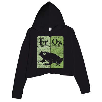Frog Periodic Table Elements Herpetologist Frog Lover Retro Crop Fleece Hoodie