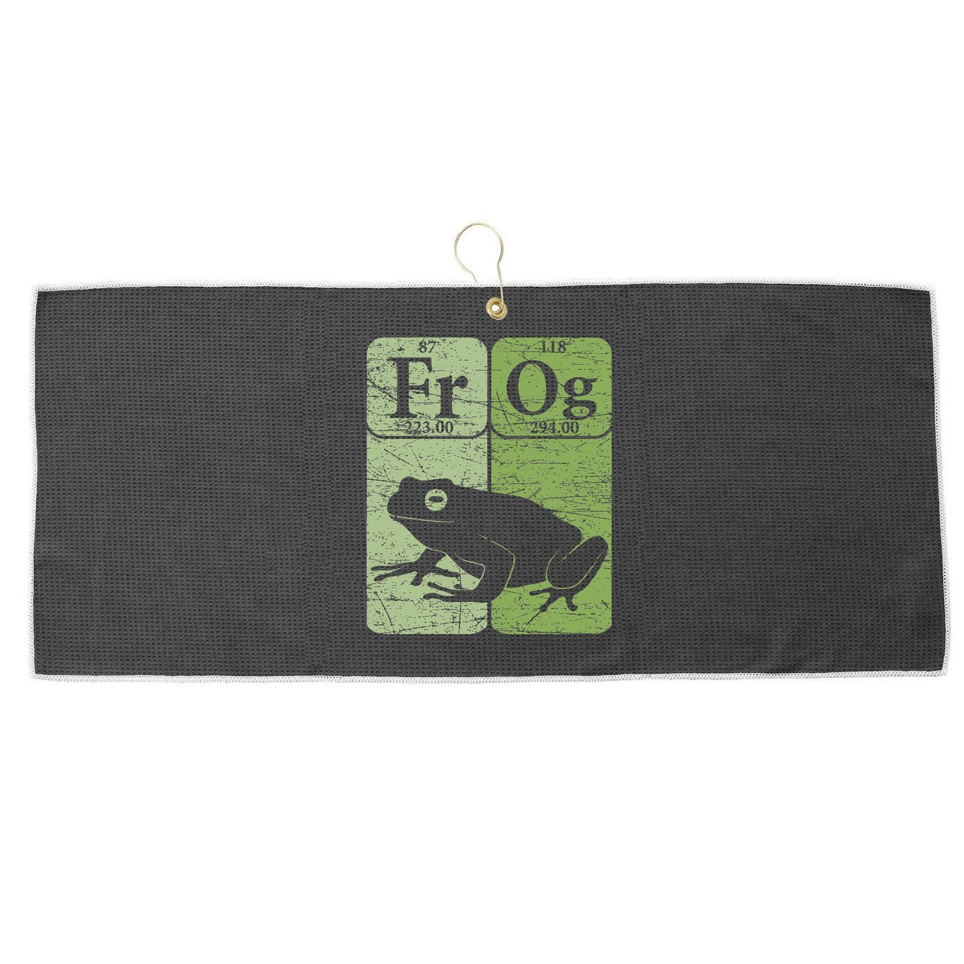 Frog Periodic Table Elements Herpetologist Frog Lover Retro Large Microfiber Waffle Golf Towel