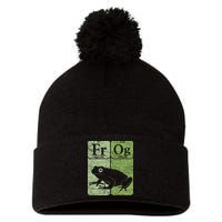 Frog Periodic Table Elements Herpetologist Frog Lover Retro Pom Pom 12in Knit Beanie