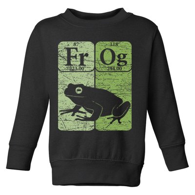 Frog Periodic Table Elements Herpetologist Frog Lover Retro Toddler Sweatshirt