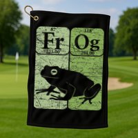 Frog Periodic Table Elements Herpetologist Frog Lover Retro Golf Towel