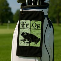 Frog Periodic Table Elements Herpetologist Frog Lover Retro Golf Towel