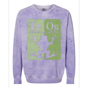 Frog Periodic Table Elements Herpetologist Frog Lover Retro Colorblast Crewneck Sweatshirt