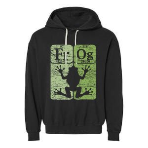 Frog Periodic Table Elements Herpetologist Frog Lover Retro Garment-Dyed Fleece Hoodie